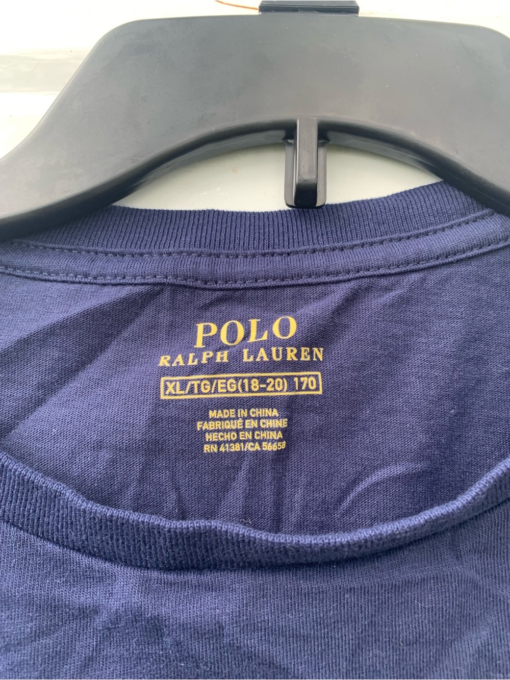 Polo Ralph Lauren Navy T-Shirt with Gold Logo Print